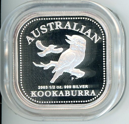 Thumbnail for 2003 Australian Half Ounce Square Kookaburra Proof Coin