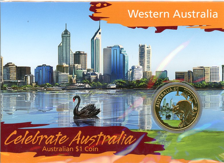 Thumbnail for 2009 Celebrate Australia Coloured Uncirculated $1 Coin - Western Australia