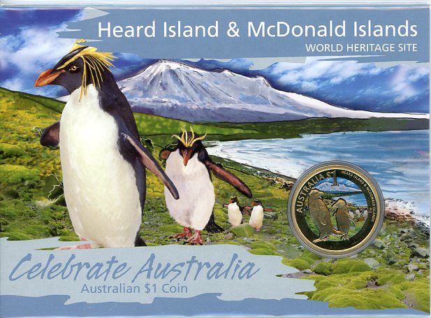Thumbnail for 2010 Celebrate Australia Coloured Uncirculated $1 - Heard Island & McDonald Islands
