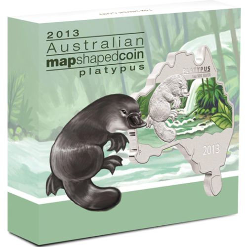 Thumbnail for 2013 Australian Map Shaped Coloured 1oz Silver Coin  - Platypus