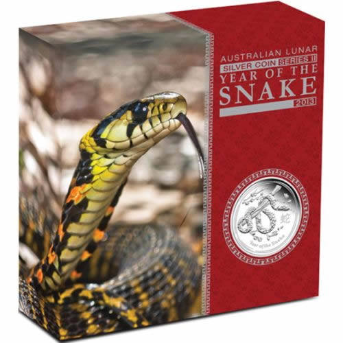 Thumbnail for 2013 Australian Lunar Series II Year of the Snake 5oz Silver Proof Coin