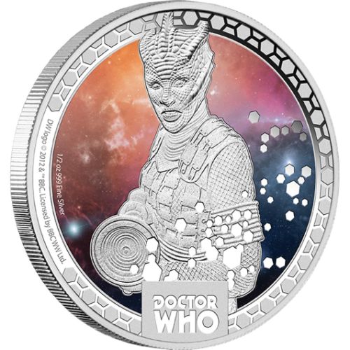 Thumbnail for 2014 Doctor Who Monsters – Silurians Half oz Coloured Silver Proof Coin