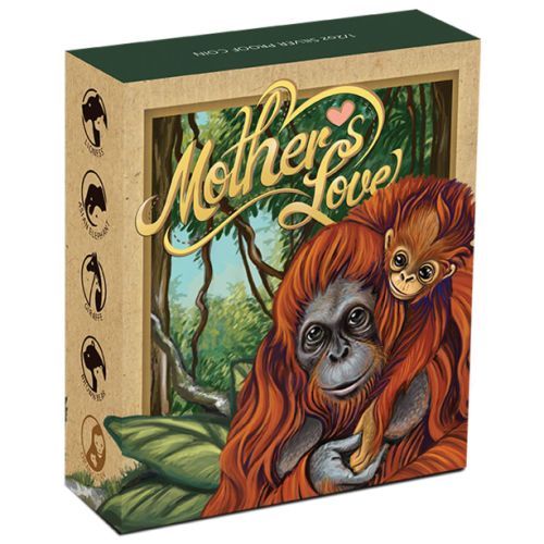 Thumbnail for 2014 Tuvalu Coloured Proof Fifty Cent Mothers Love - Orangutan