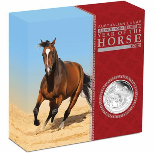 Thumbnail for 2014 Australian Lunar Series II Year of the Horse 5oz Silver Proof Coin