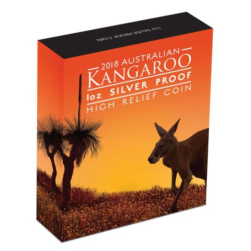 Thumbnail for 2018 1oz Silver Proof High Relief Coin - Australian Kangaroo 