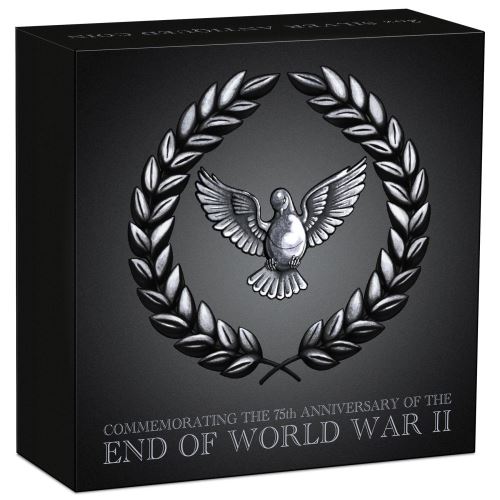 Thumbnail for 2020 2oz Silver Antiqued Coin - 75th Anniversary of The End of WWII
