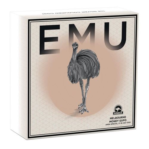 Thumbnail for 2021 Australian Emu 1oz Coloured Silver Coin - Melbourne Money Expo ANDA Special