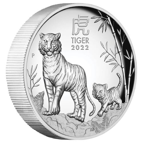 Thumbnail for 2022 Australian Lunar Series III Year of the Tiger 1oz Silver Proof High Relief Coin