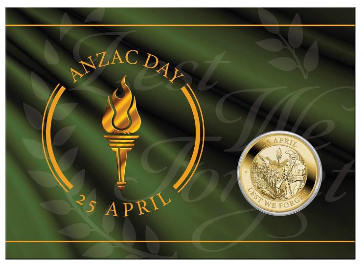 Thumbnail for 2022 $1 ANZAC Day Al Br Coin in Card - Perth Mint
