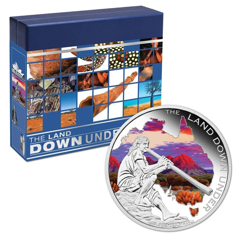 Thumbnail for 2013 The Land Down Under 1oz Coloured Silver Proof - Didgeridoo
