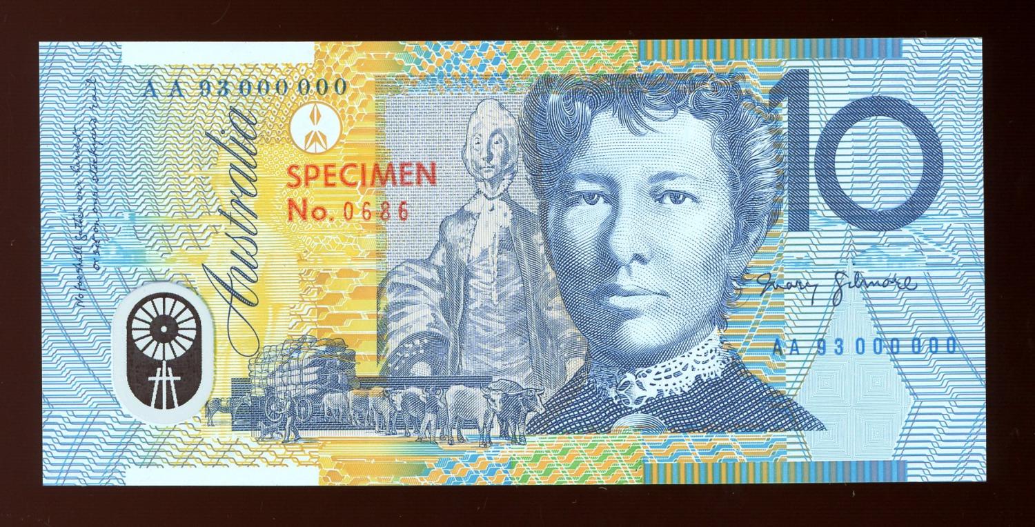 Thumbnail for 1993 $10 Fraser-Evans Specimen Banknote UNC - AA93 000000 Specimen No 0686