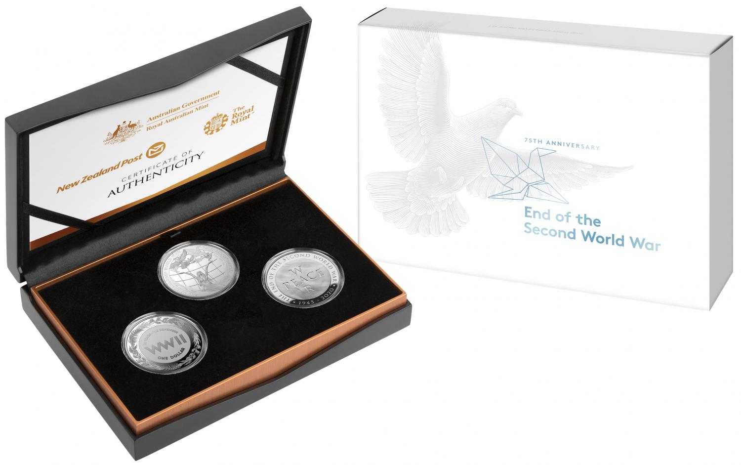 Thumbnail for 2020 Three Coin Silver Proof Set - 75th Anniversary of the end of World War II