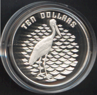 Thumbnail for 1991 Birds of Australia Piedfort $10 Proof - Jabiru