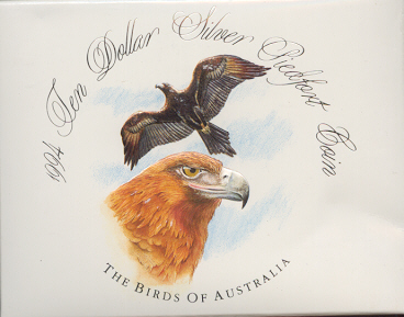 Thumbnail for 1994 Birds of Australia Piedfort $10 Proof Coin - Wedge Tailed Eagle