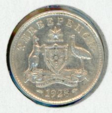 Thumbnail for 1928 Australian Threepence - EF B