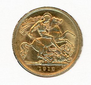 Thumbnail for 1912 UK Gold Half Sovereign B