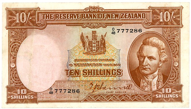Thumbnail for 1940's New Zealand Ten Shillings Hanna VF - 048 777286