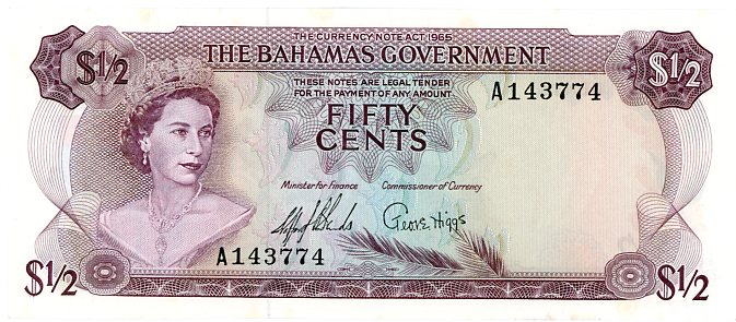 Thumbnail for 1965 Bahamas Fifty Cents UNC A143774