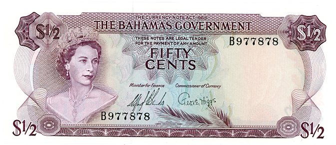Thumbnail for 1965 Bahamas Fifty Cents UNC B977878 