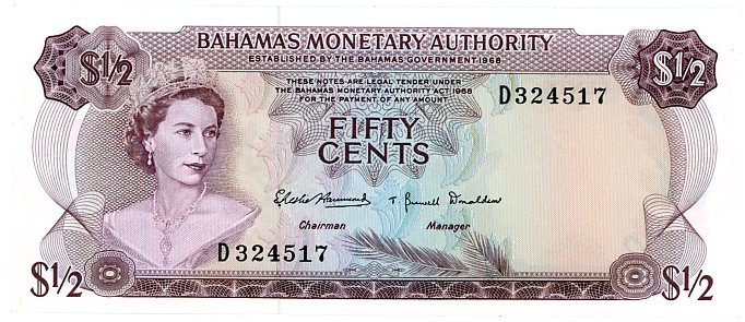 Thumbnail for 1965 Bahamas Fifty Cents aUNC D324517