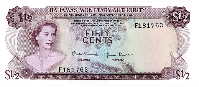 Thumbnail for 1965 Bahamas Fifty Cents gEF E181763