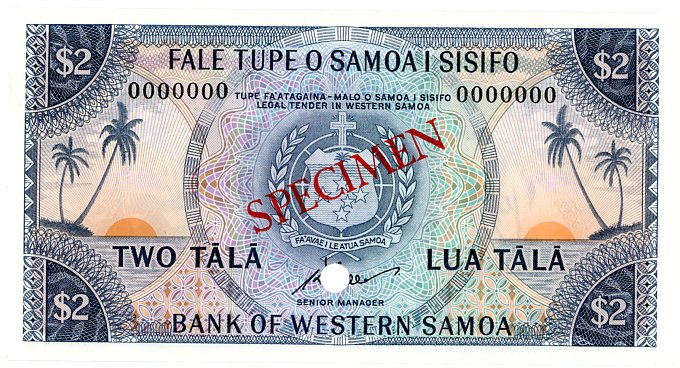 Thumbnail for 1967 Western Samoa $2 Specimen UNC - 0000000