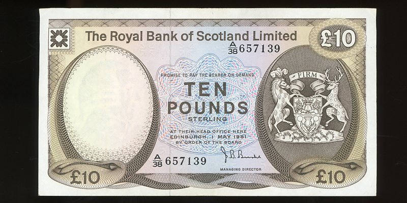 Thumbnail for 1972 Scotland 10 Pounds A38 657139 gVF