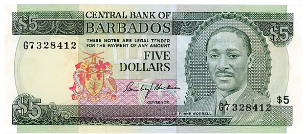 Thumbnail for 1973  Barbados $5 G7328412 UNC