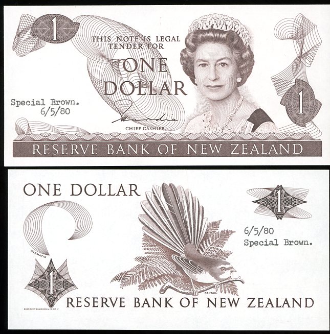 Thumbnail for 1980 New Zealand Uniface Colour Trial One Dollar - UNC and Rare