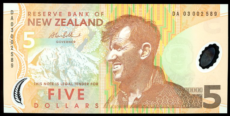 Thumbnail for 2003 New Zealand $5 Banknote DA03 002589 UNC