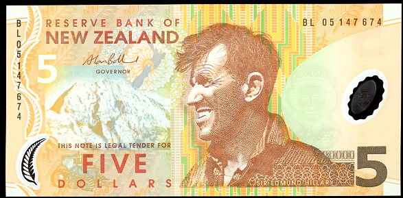 Thumbnail for 2005 New Zealand $5 Banknote BL05 147674 UNC