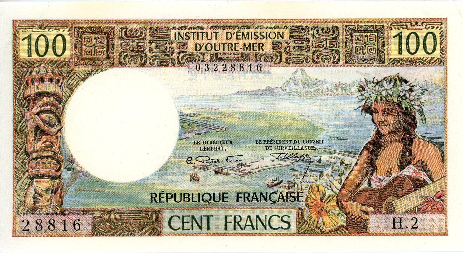 Thumbnail for 1970's Tahiti 100 cent Francs aUNC