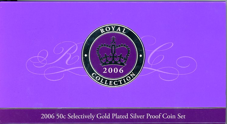 Thumbnail for 2006 Selectively Gold Plated Fifty Cent 2 Coin Proof Set