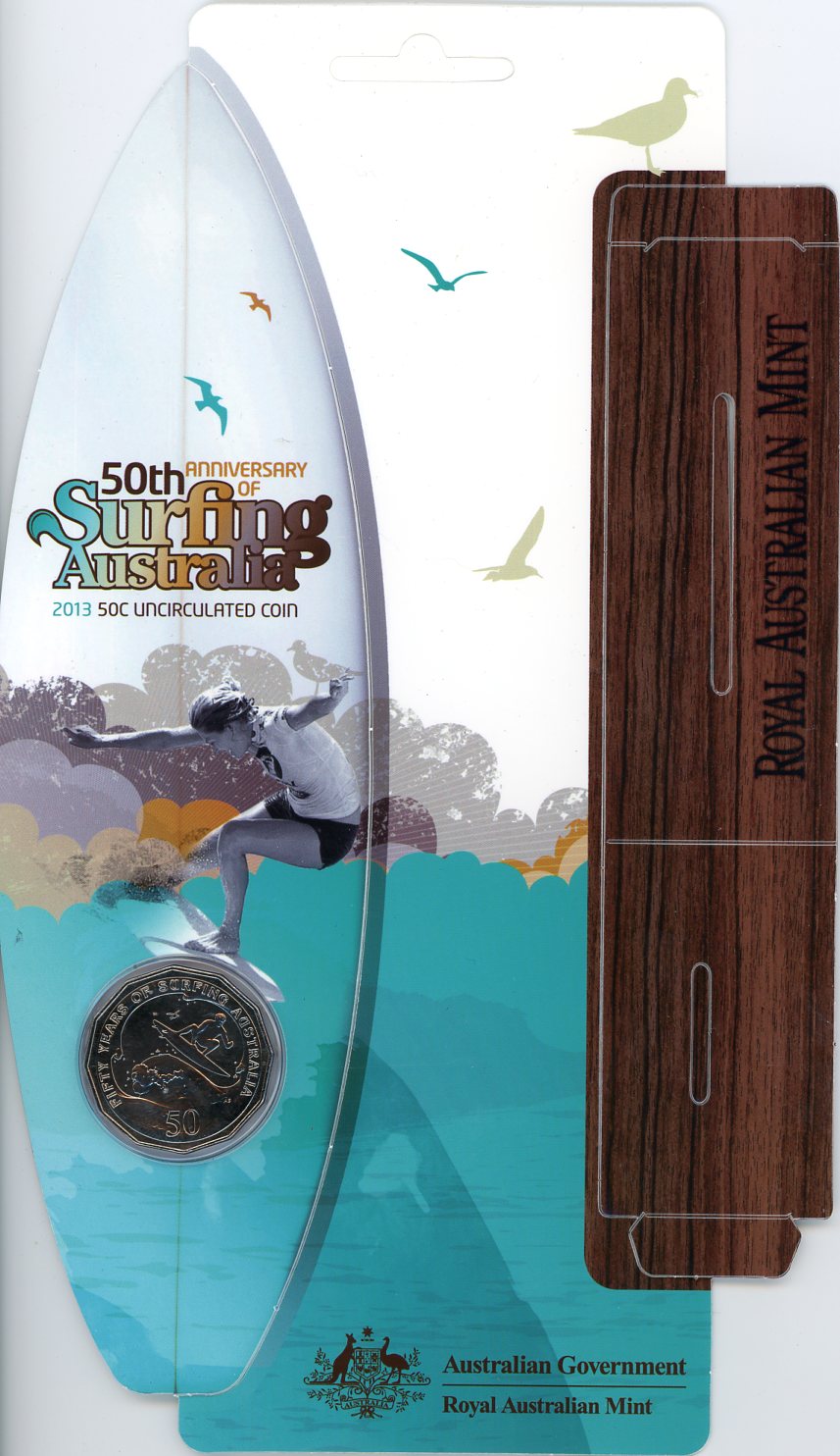 Thumbnail for 2013 50th Anniversary of Surfing Australia 50c Uncirculated Coin 