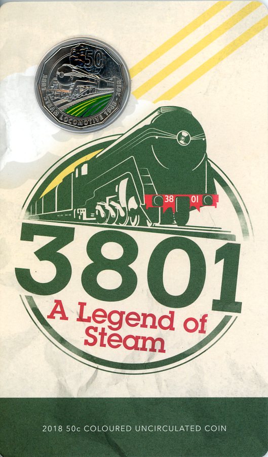 Thumbnail for 2018   3801 A Legend of Steam Coloured 50c