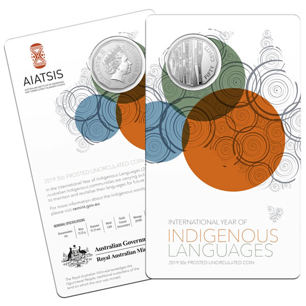 Thumbnail for 2019 International Year of Indigenous Language 50 Cent Frosted Coin