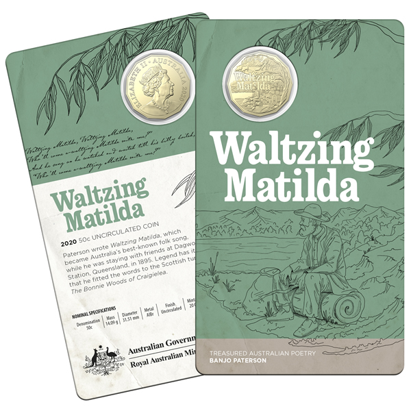 Thumbnail for 2020 50c Uncirculated Coin Treasured Australian Poetry Banjo Paterson - Waltzing Matilda