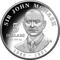 Image 2 for 2018 Sir John Monash Silver $5.00 Proof Coin