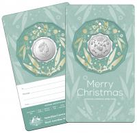 Image 2 for 2020 Christmas .50¢ UNC Coin on Card Decoration - Set of 5 Different Colours 