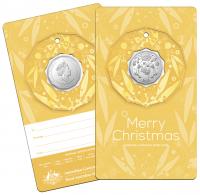 Image 6 for 2020 Christmas .50¢ UNC Coin on Card Decoration - Set of 5 Different Colours 