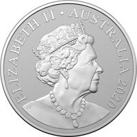 Image 2 for 2020 $1 Kangaroo Series - Bounding Red Kangaroos 1oz Silver Frosted UNC Coin in Capsule