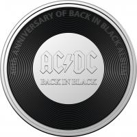 Image 2 for 2020 20c Coloured Uncirculated Coin 45th Anniversary ACDC - Back In Black  Album Release