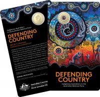 Image 1 for 2021 $2 Indigenous Services - Defending Country  AlBr Colour 'C' Mintmark UNC Coin on card