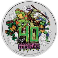 Image 3 for 2024 $1 Teenage Mutant Ninja Turtles 40th Anniversary 1oz Silver COLOURED Tuvalu Coin in Card (Perth Mint)