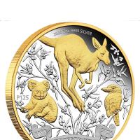 Image 1 for 2024 $2 The Perth Mint's 125th Anniversary 2024 2oz Silver Proof Gilded Coin (Perth Mint)