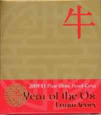 Image 1 for 2009 $1 Fine Silver Proof Coin - Year of the Ox