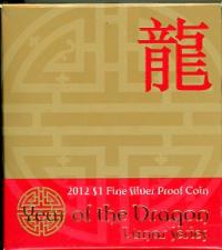 Image 1 for 2012 Lunar Series - Year of the Dragon $1 Silver Proof Coin