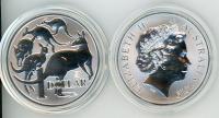 Image 1 for 2019 One Ounce Silver $1 Coin Mob of Roos Singapore Privy Mark