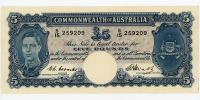 Image 1 for 1949 Coombs-Watt Five Pound Banknote S15 259209 9EF