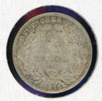 Image 1 for 1916D German Silver Half Mark aUNC